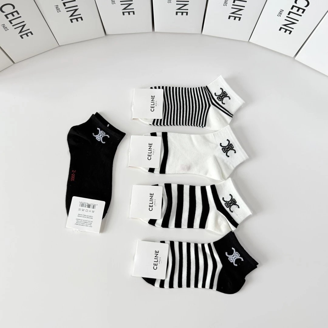 Celine Classic Quarter Socks 5-Pair Box — QC