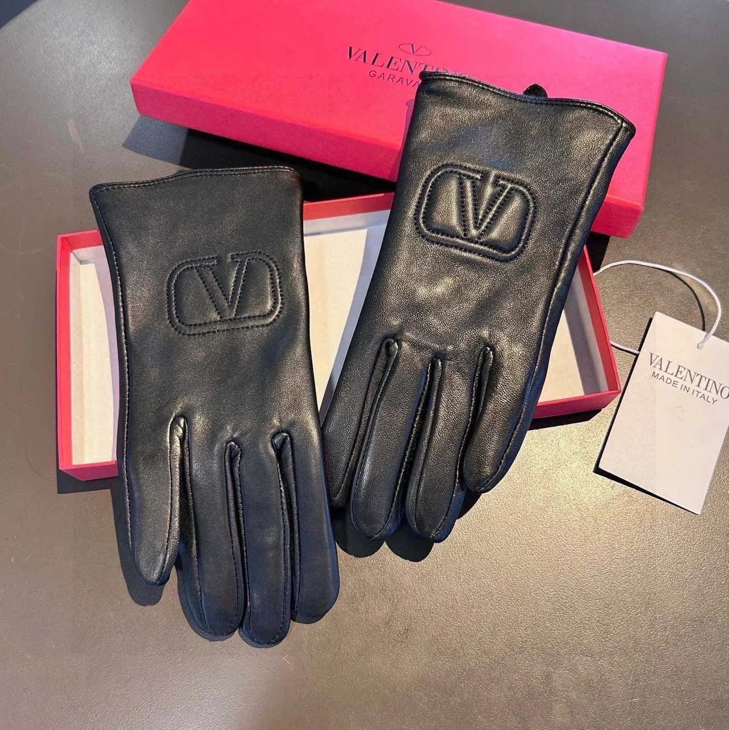 Valentino Lambskin Cashmere Gloves Ver.A — QC