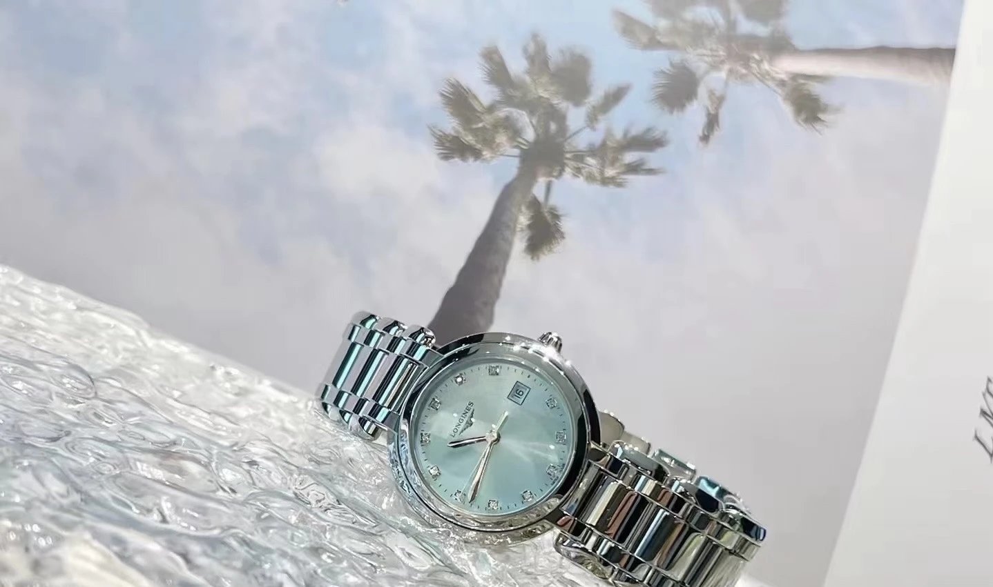 Longines Analog Watch with Light Blue Dial