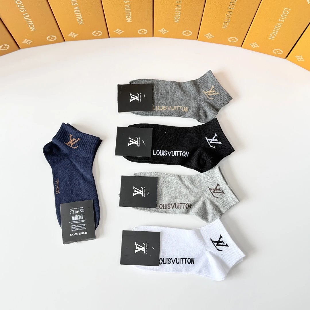 Louis Vuitton Quarter Socks 5-Pair Box Ver.E — Zdjęcie 6