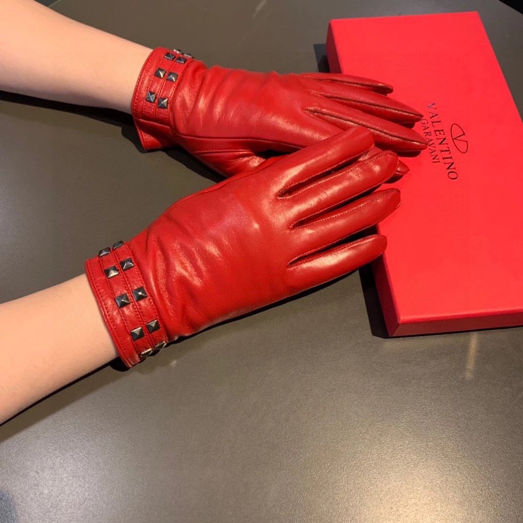 Valentino Lambskin Cashmere Gloves Ver.B — QC