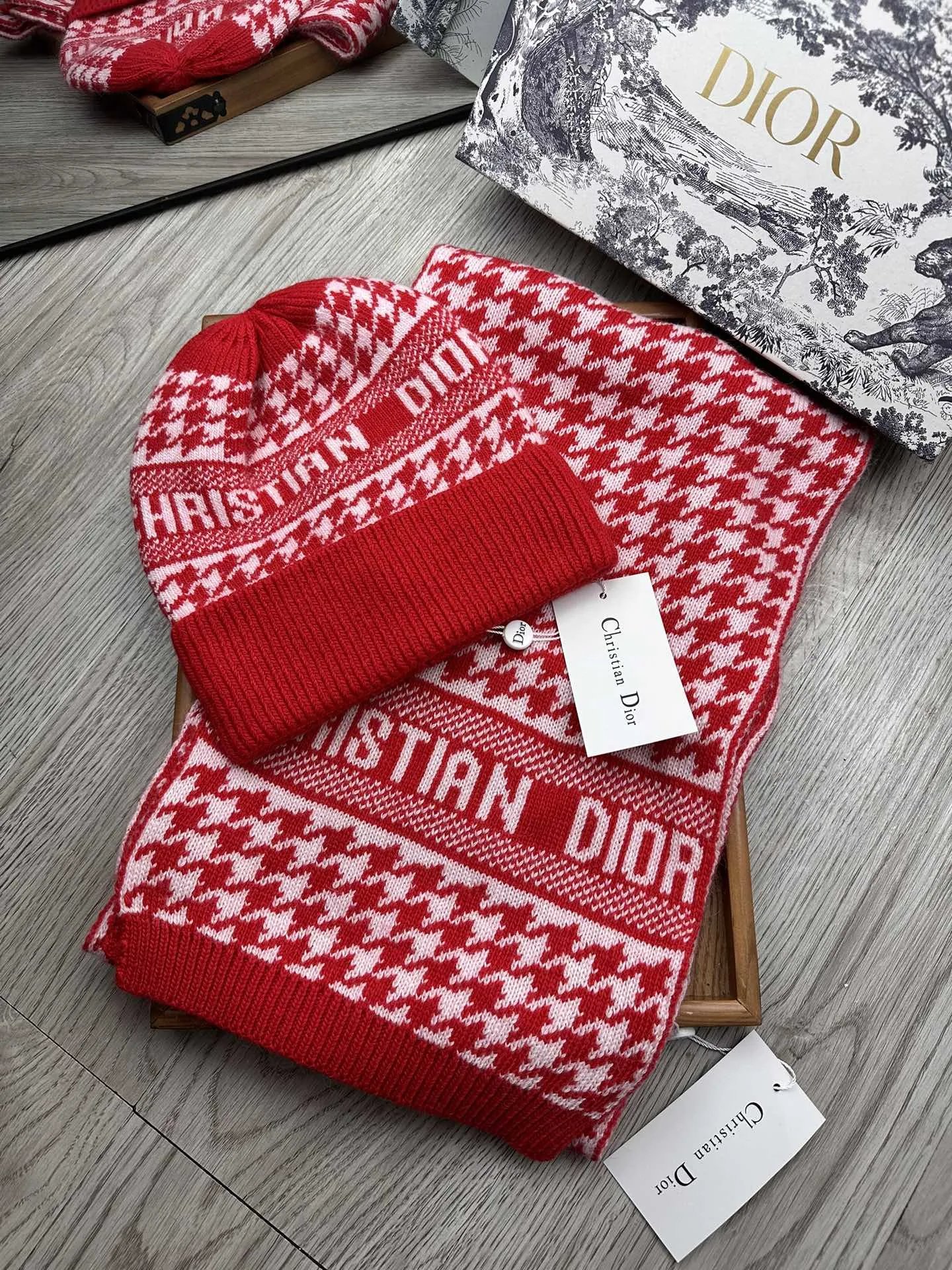 Dior Wool Rabbit Fur Scarf & Hat Set Ver.D — Photo 2