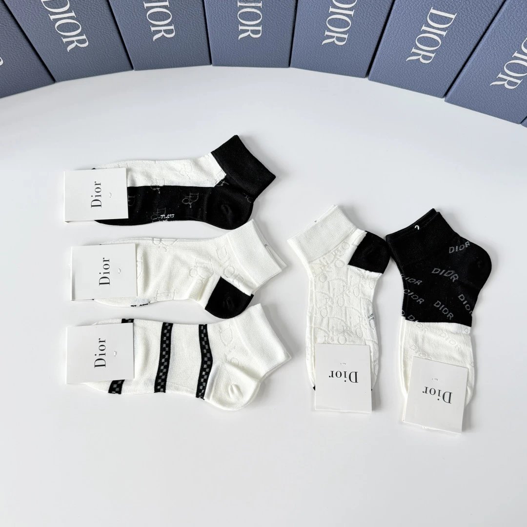 Dior Quarter Socks 5-Pair Box Ver.C — photo 7