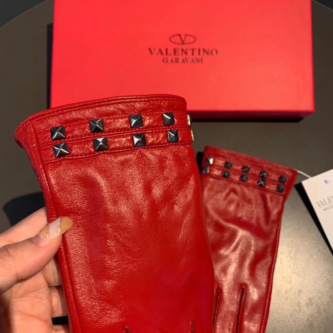 Valentino Lambskin Cashmere Gloves Ver.B — QC