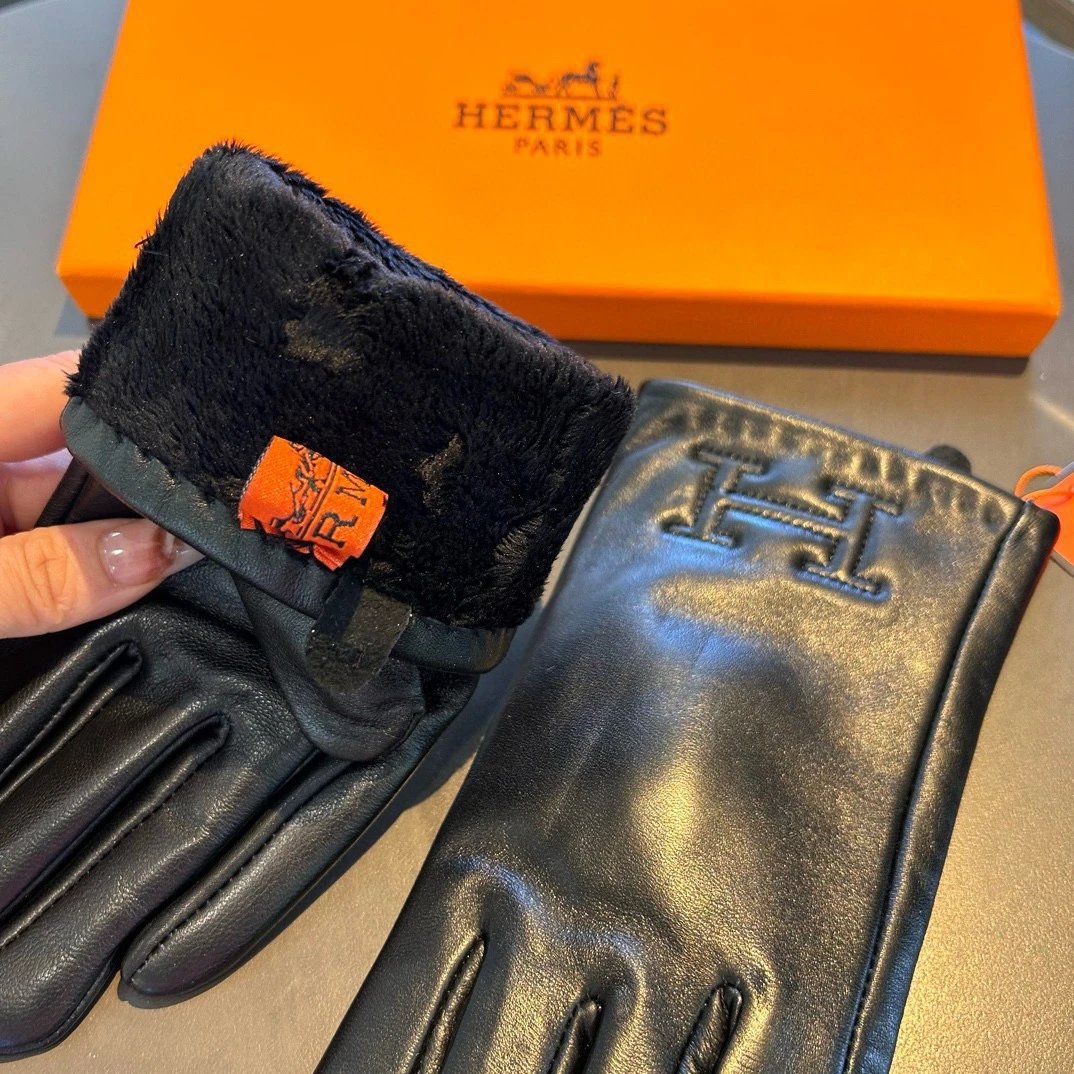 Hermes Lambskin Cashmere Gloves Ver.A — QC