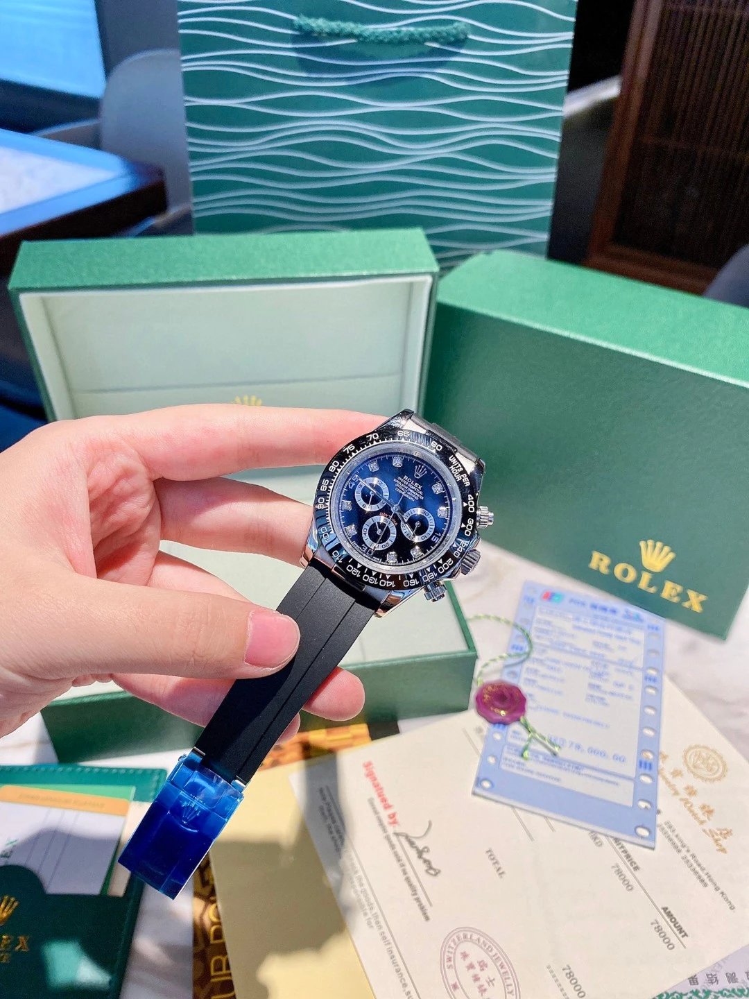 Rolex Daytona Black Diamond Automatic Watch — photo 3