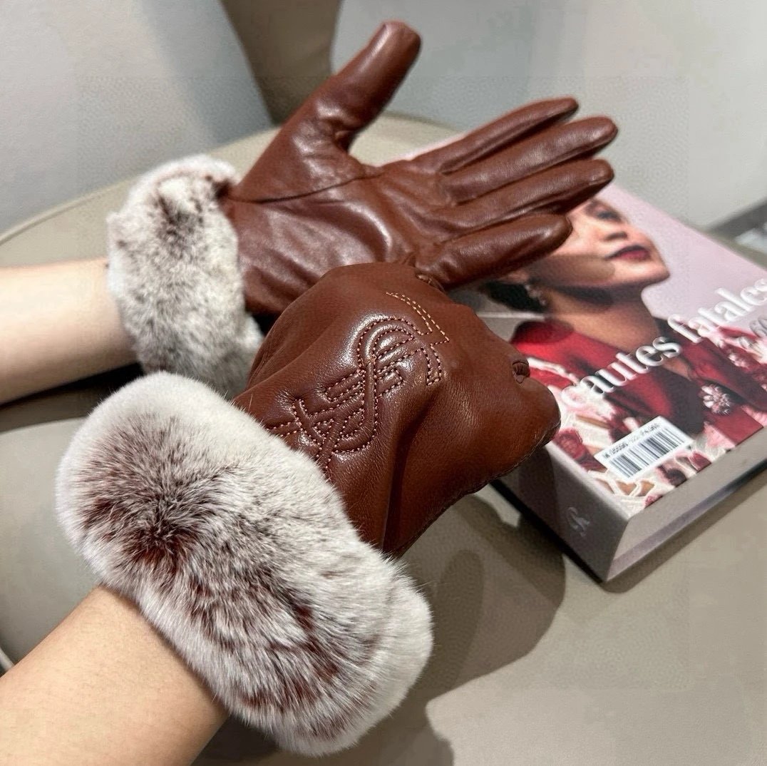 Saint Laurent Lambskin Cashmere Gloves Ver.C — Photo 3