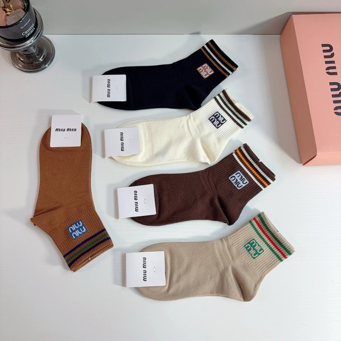 Miu Miu Crew Cotton Socks — Photo 6