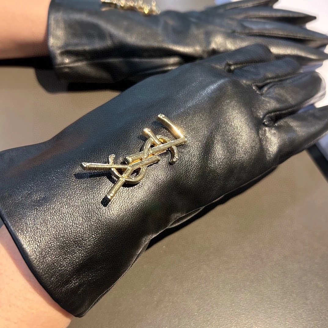 Saint Laurent Lambskin Cashmere Gloves Ver.A — Photo 3