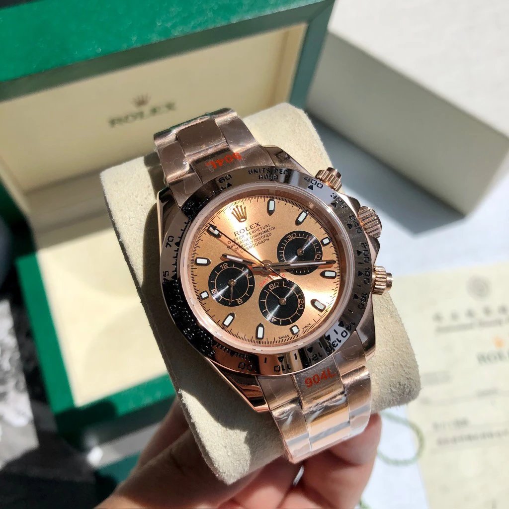 Reloj cronógrafo Rolex Cosmograph Daytona en tono oro rosa