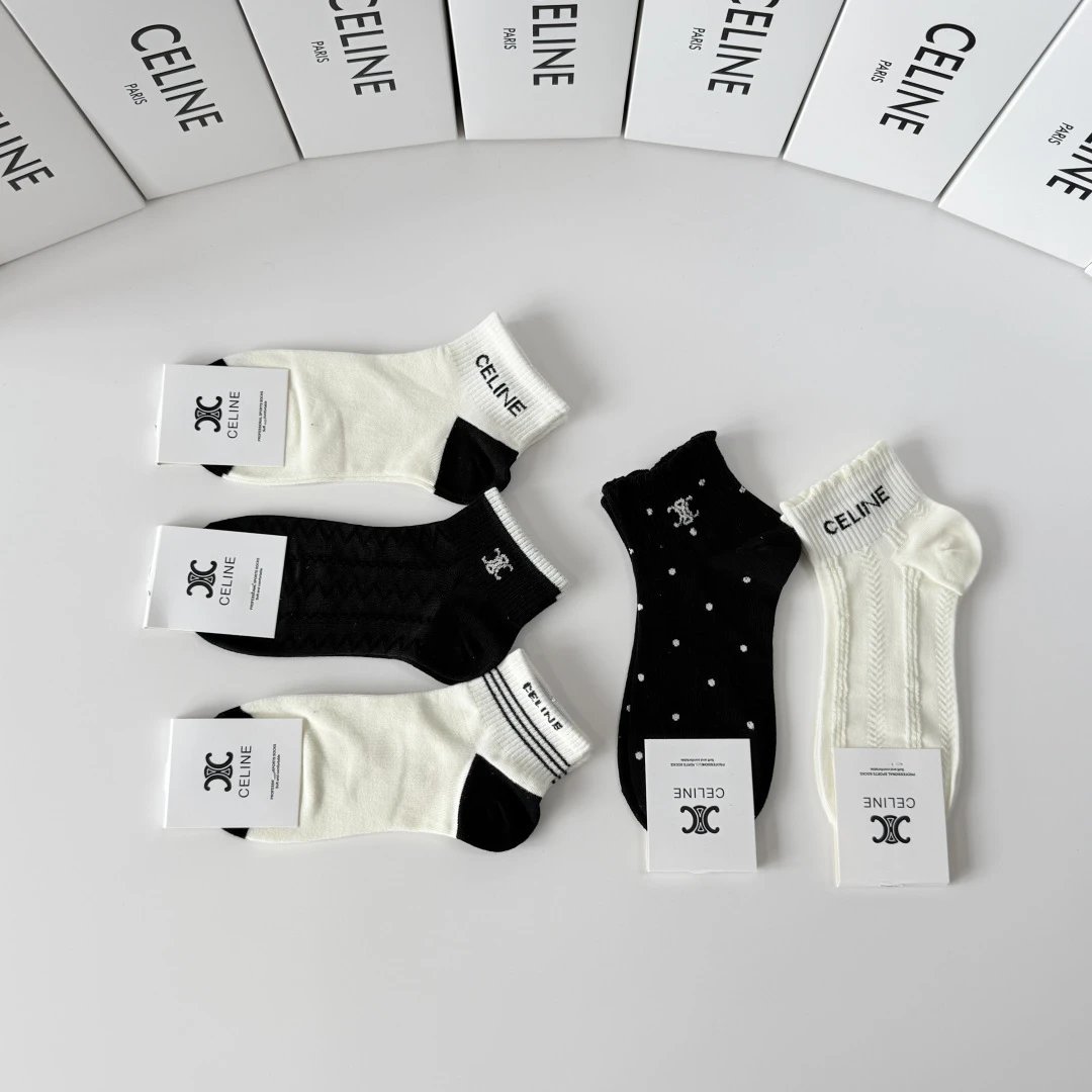 Celine Quarter Socks 5-Pair Box Ver.A — photo 7