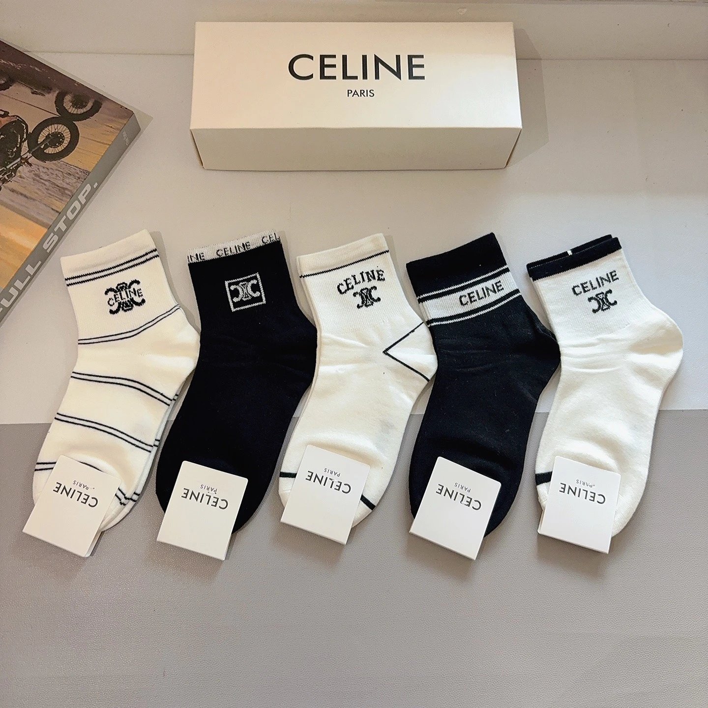 Celine Crew Cotton No-Show Socks Ver.B — photo 2