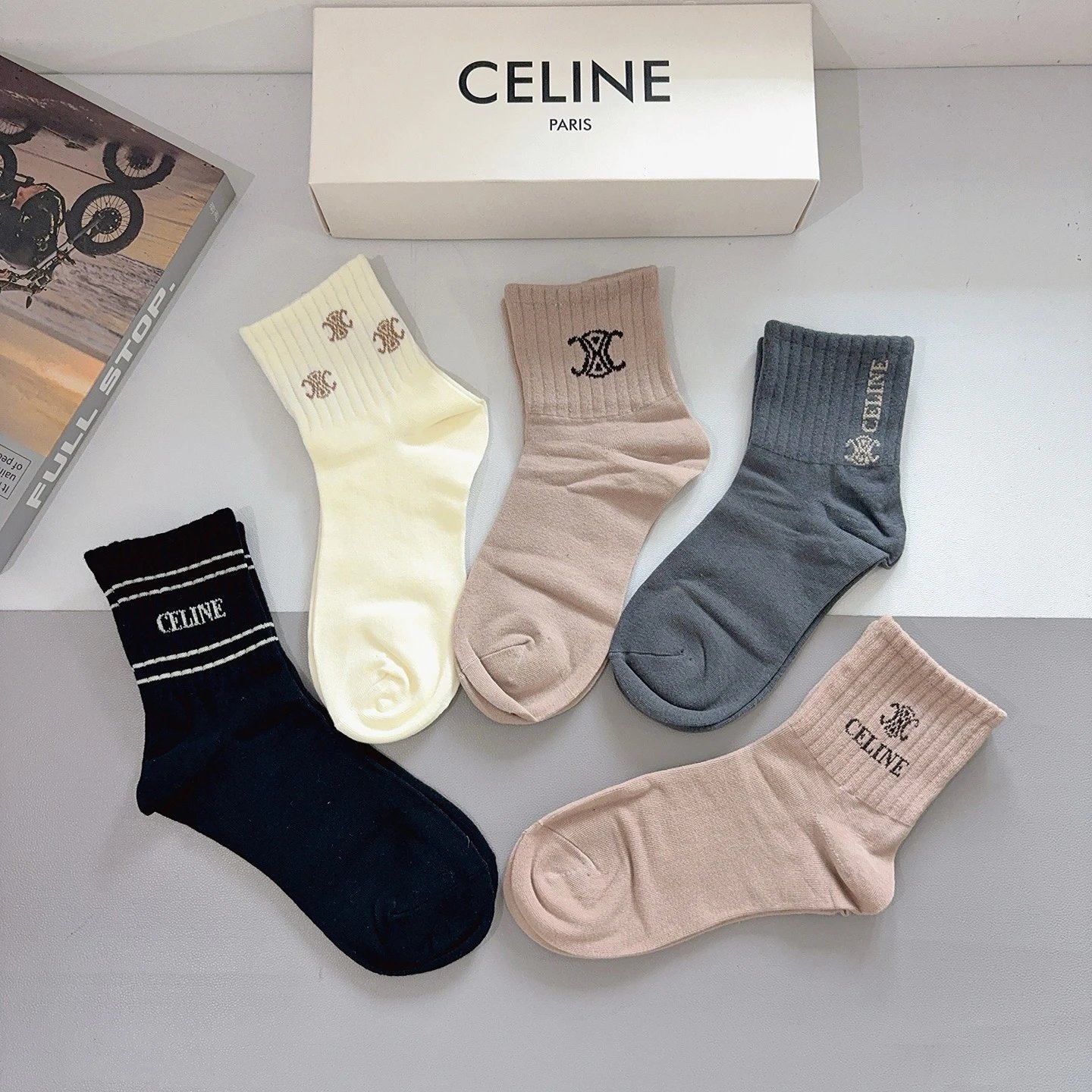 Celine Crew Cotton No-Show Socks Ver.A — Zdjęcie 9