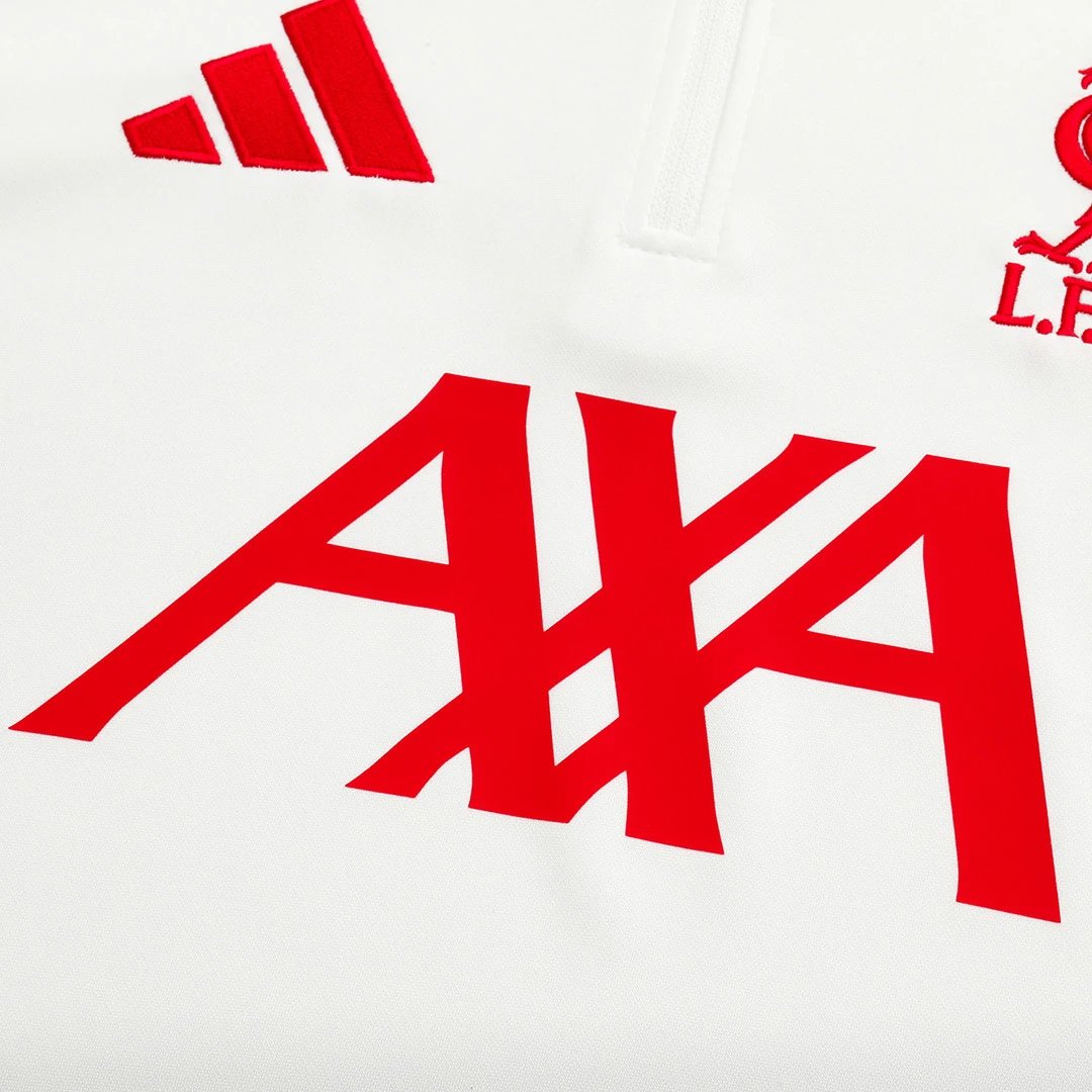 Liverpool 2025 1 4 Zip Tracksuit 26 White — Zdjęcie 10