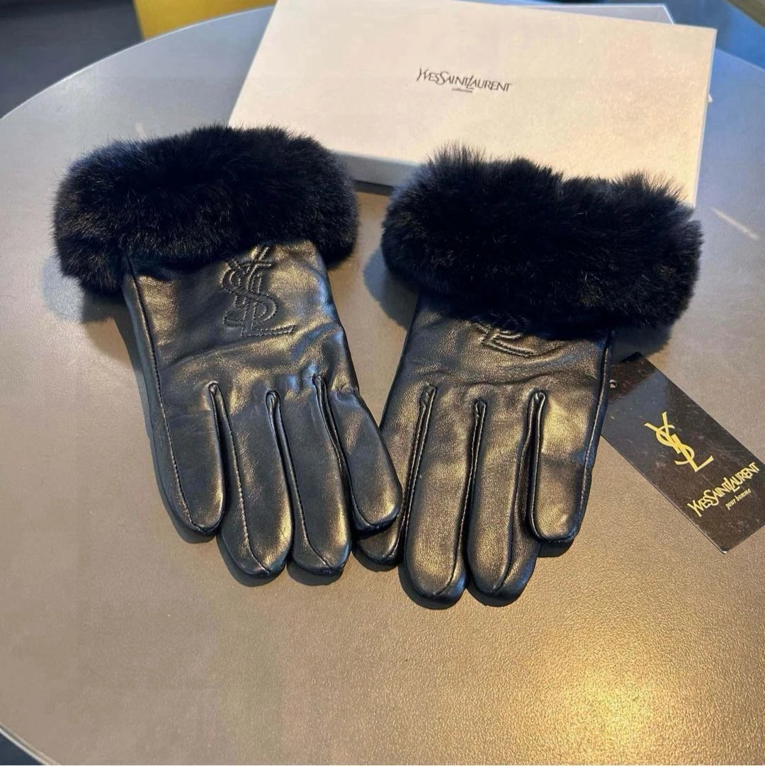 Saint Laurent Lambskin Cashmere Gloves Ver.D — Photo 8