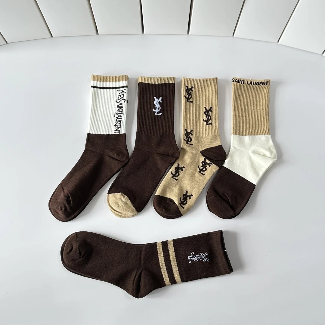 Saint Laurent Crew Socks 5-Pair Box Ver.A — Zdjęcie 3