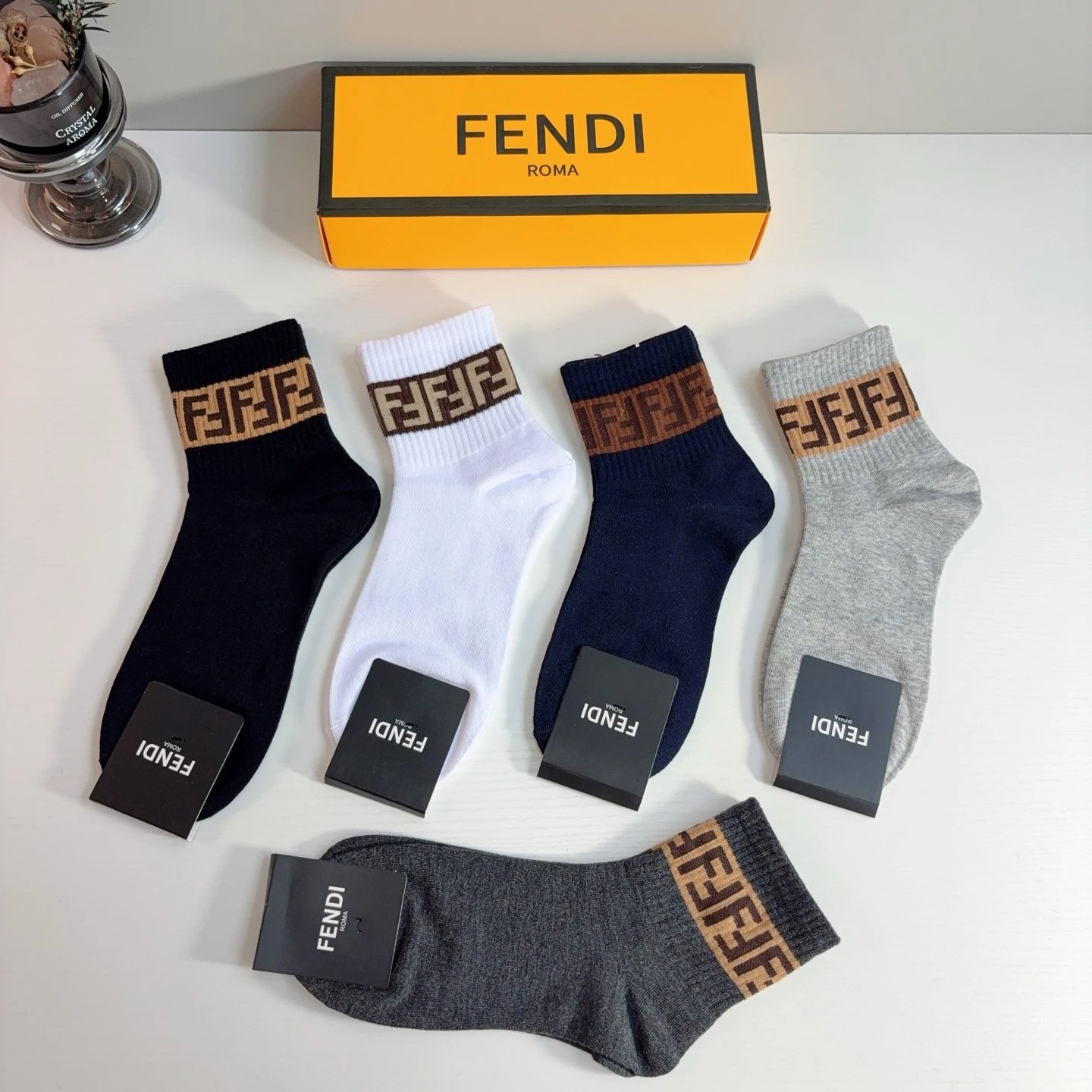 Fendi Crew Cotton Socks Ver.B — Photo 6