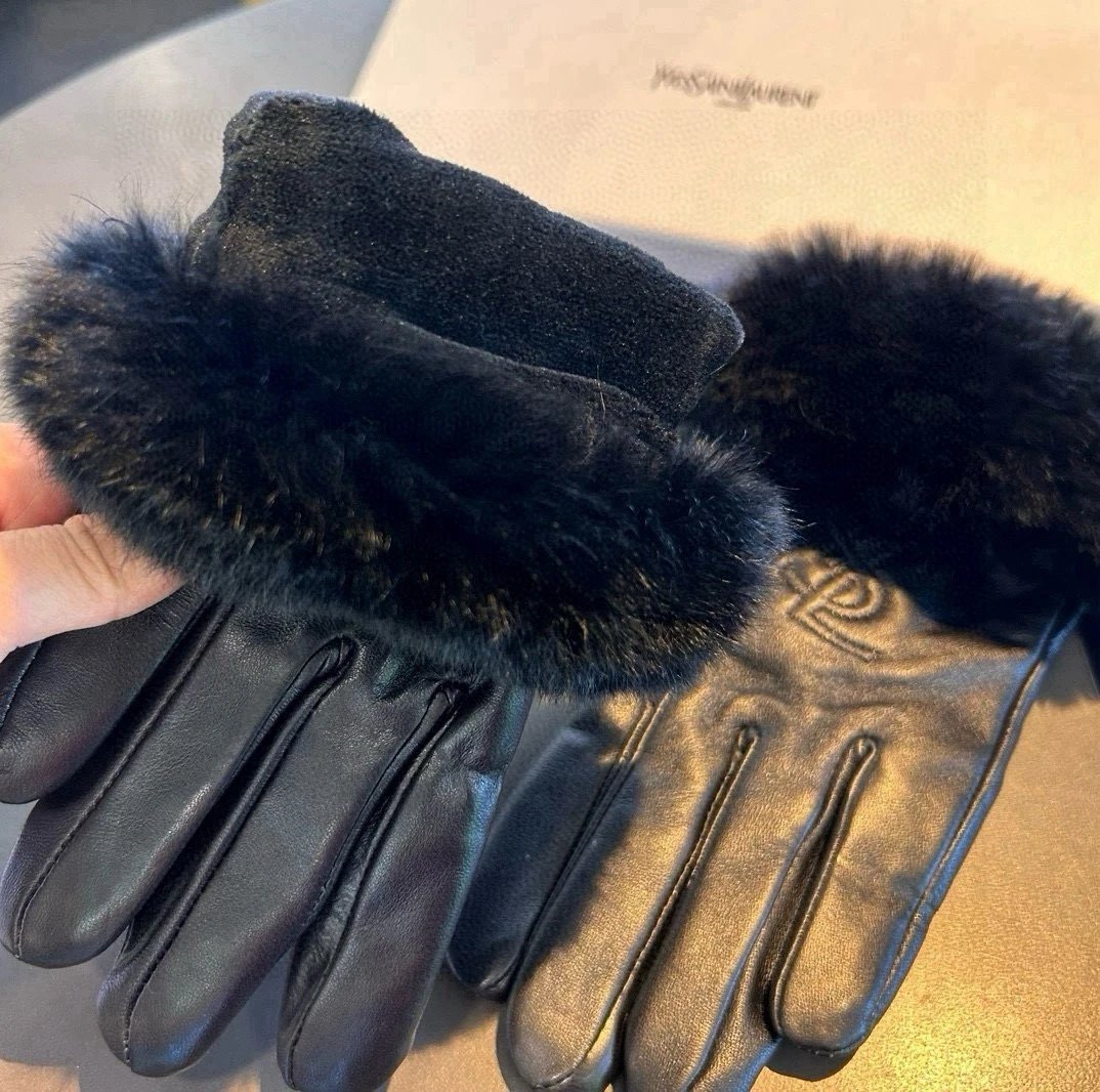 Saint Laurent Lambskin Cashmere Gloves Ver.D — Photo 6