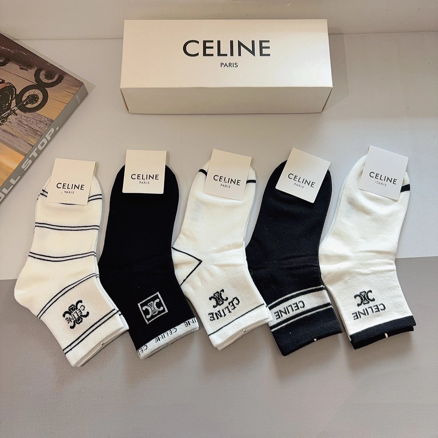 Celine Crew Cotton No-Show Socks Ver.B — photo 3
