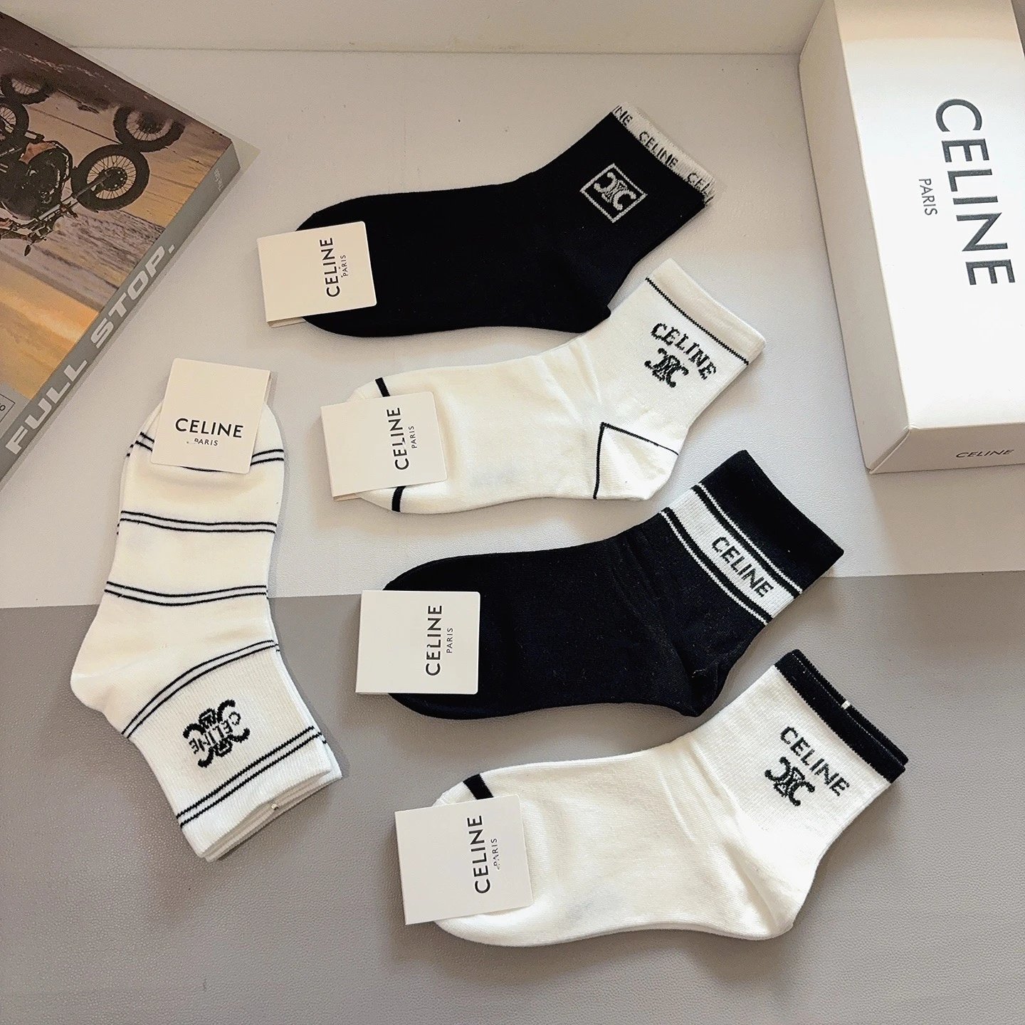 Celine Crew Cotton No-Show Socks Ver.B — photo 7