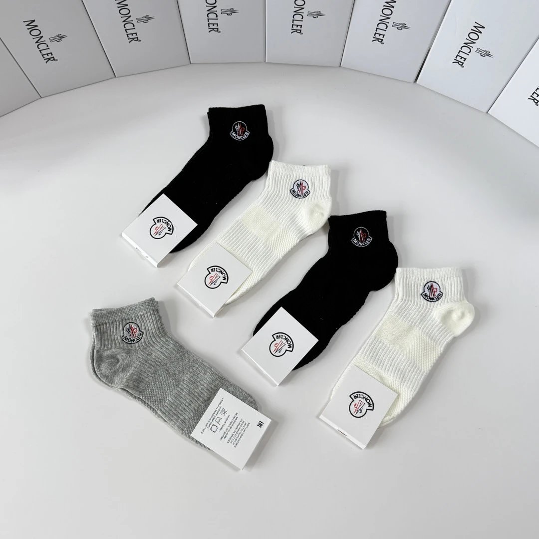 Moncler Embroidered Quarter Socks 5-Pair Box Ver.C — photo 4