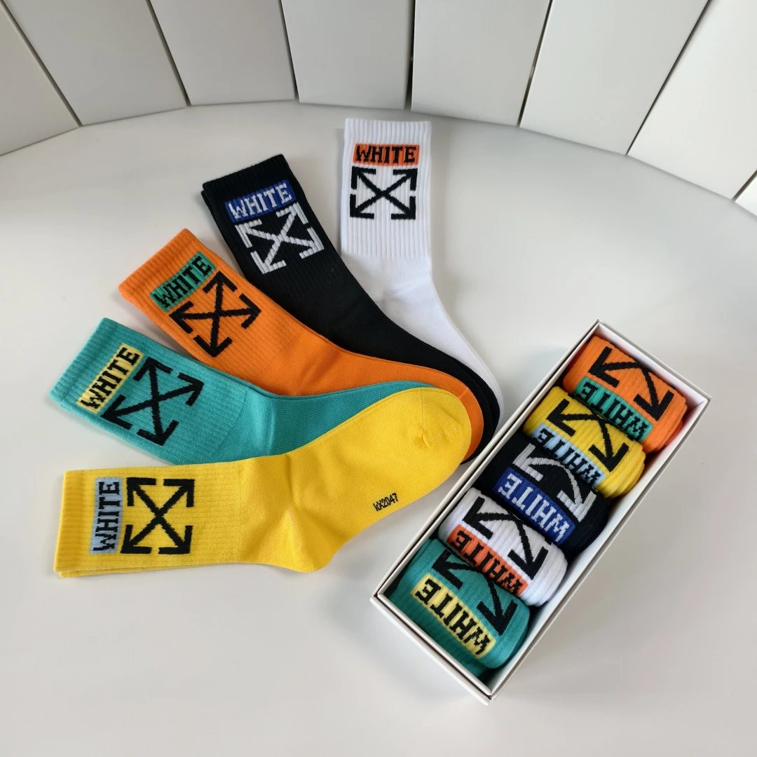 Off-White Crew Socks 5-Pair Box Ver.C — QC