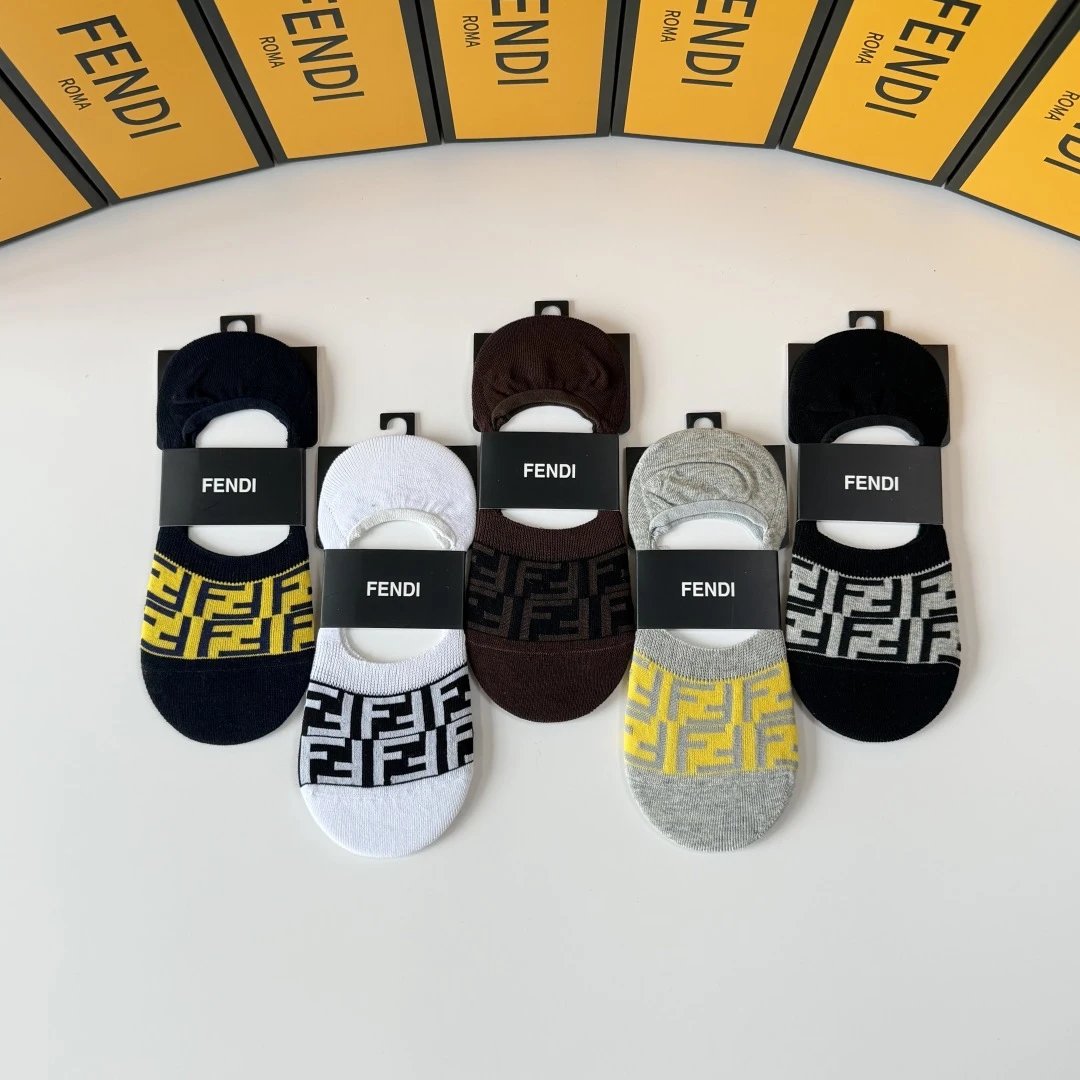 Fendi No-Show Socks 5-Pair Box — photo 2