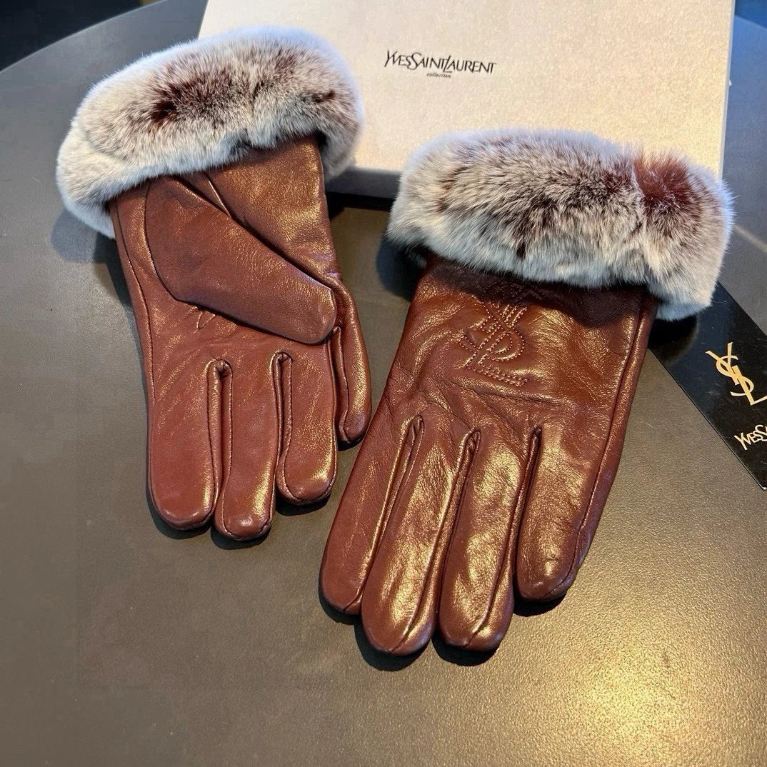 Saint Laurent Lambskin Cashmere Gloves Ver.C — Photo 7