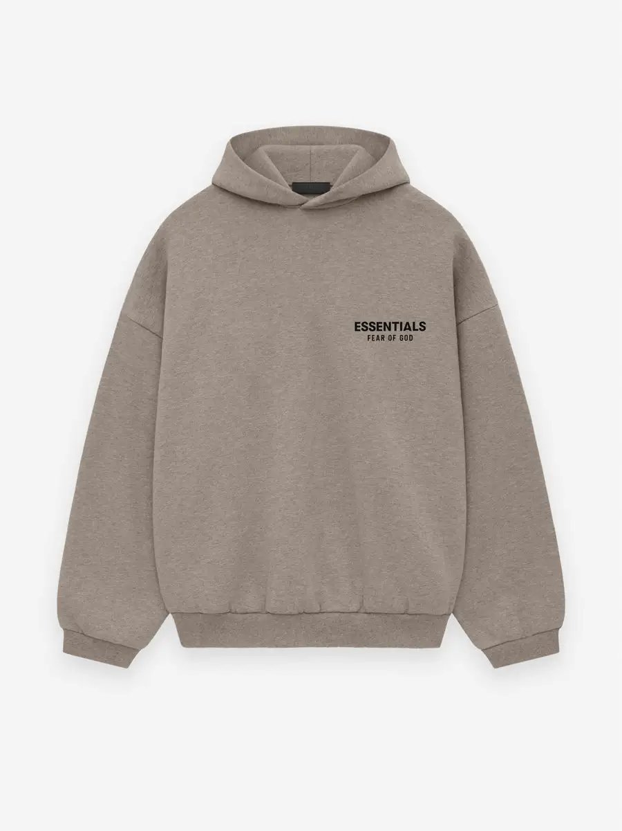 Fear of God Essentials Hoodie Logo Heather Wood