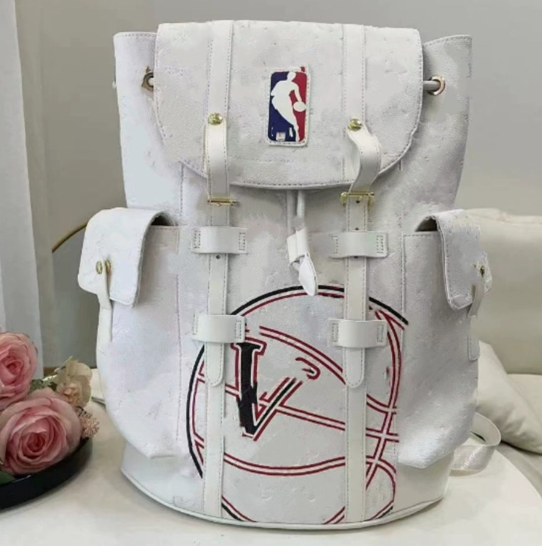 White NBA Backpack