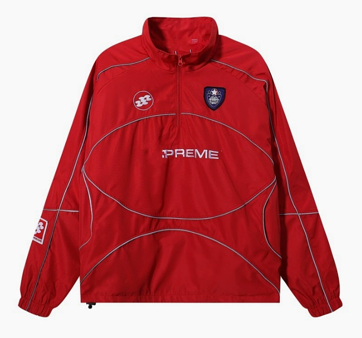 Soccer Jersey Print Windbreaker Loose Sports Set
