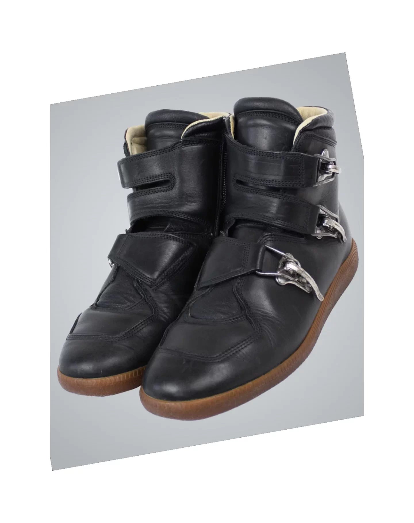 Autumn and winter new leather thick soled Martin boots for women, retro British style short tube with plush warm cotton shoes, buckle flat boots TM987002896198