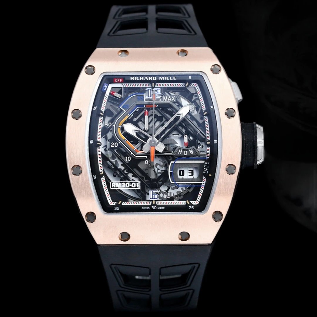 30-01 Series Rose Gold Black Strap