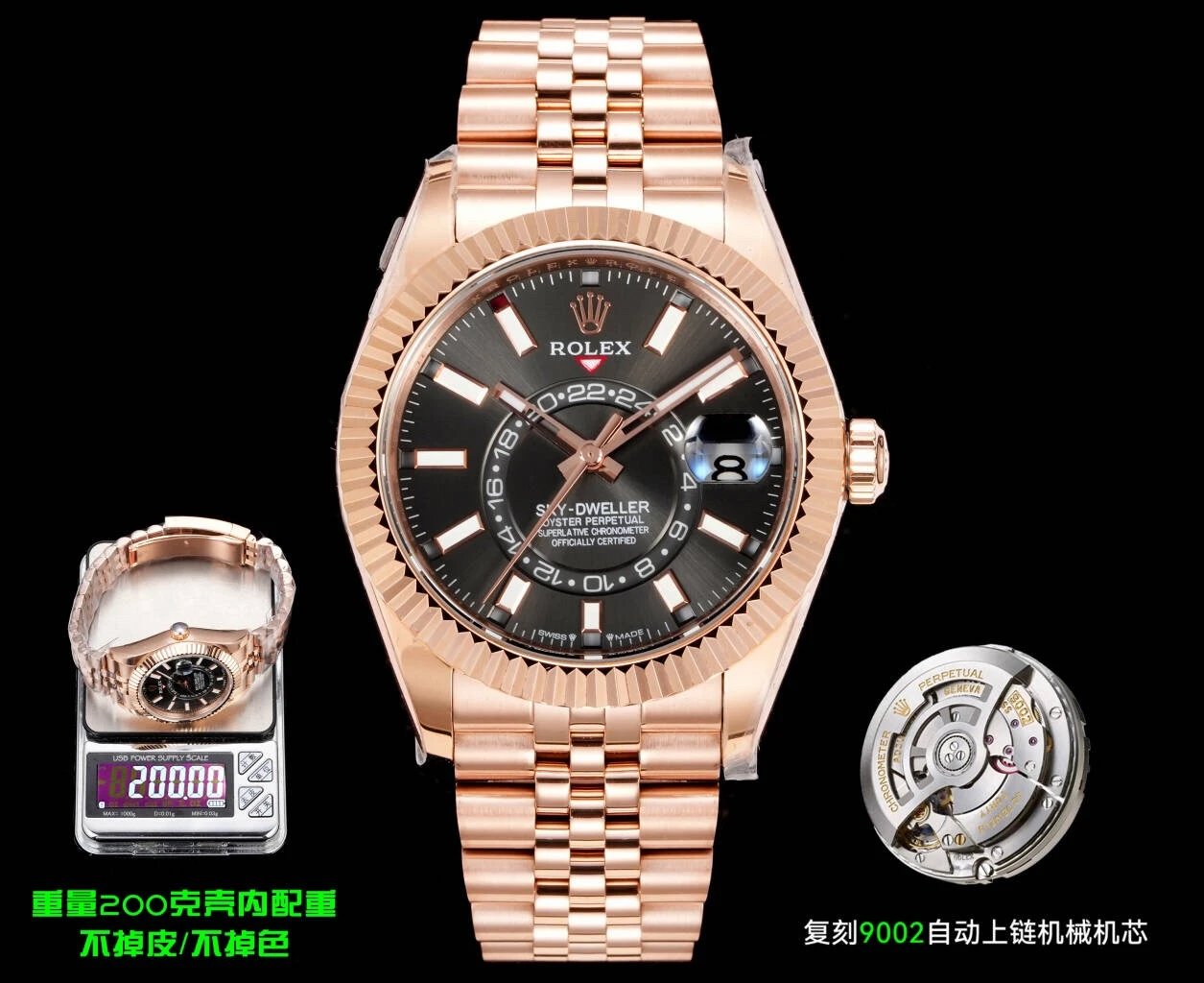Zonghang type rose gold black plate five bead chain