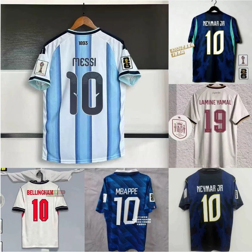 With logo 2026 United States, Canada and Mexico World Cup jersey national team France Spain Argentina Brazil Portugal Germany England football uniform