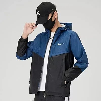 Nike Windbreaker Jacket Blue Black