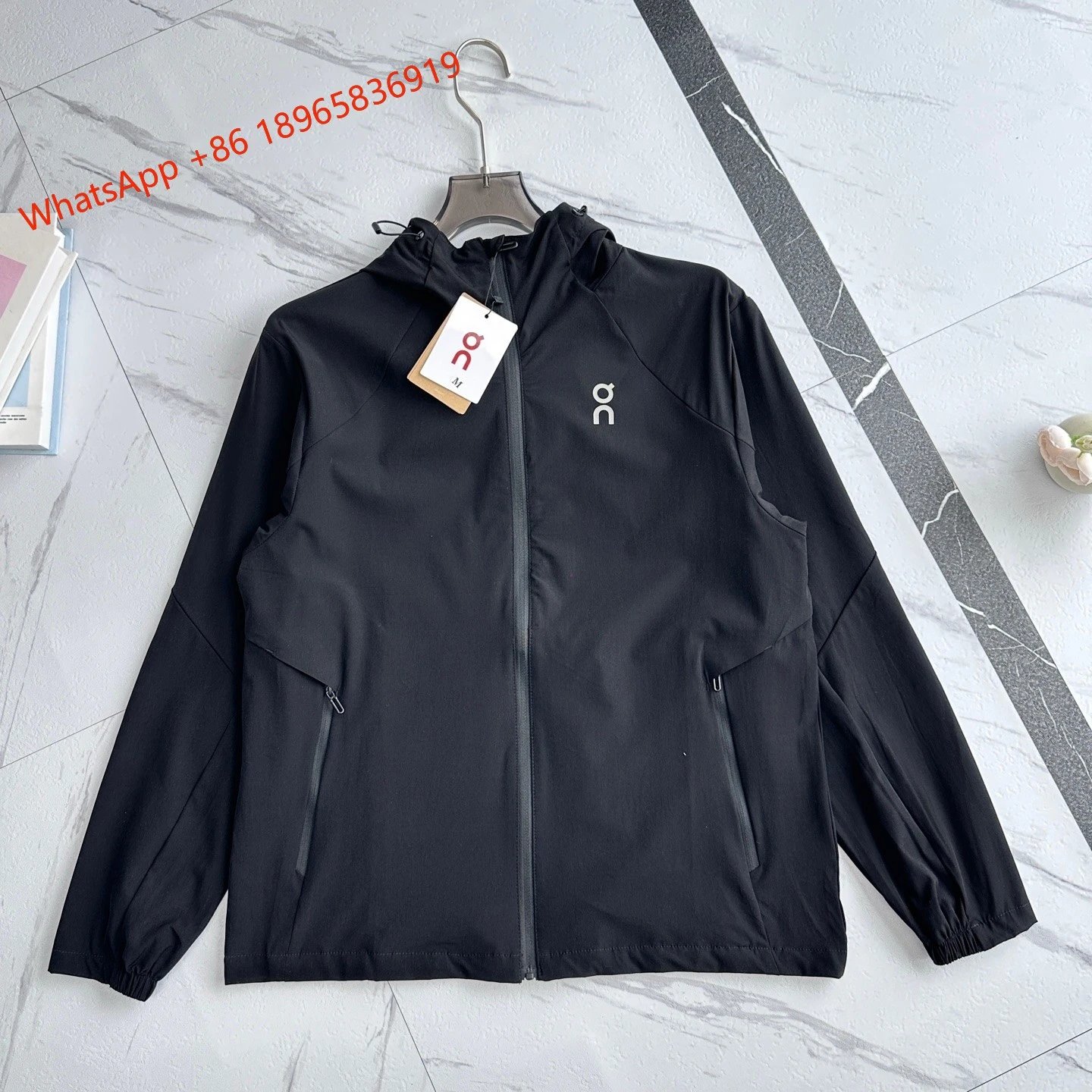 On Jackets Hooded Full-Zip Running Jacket — Black-1