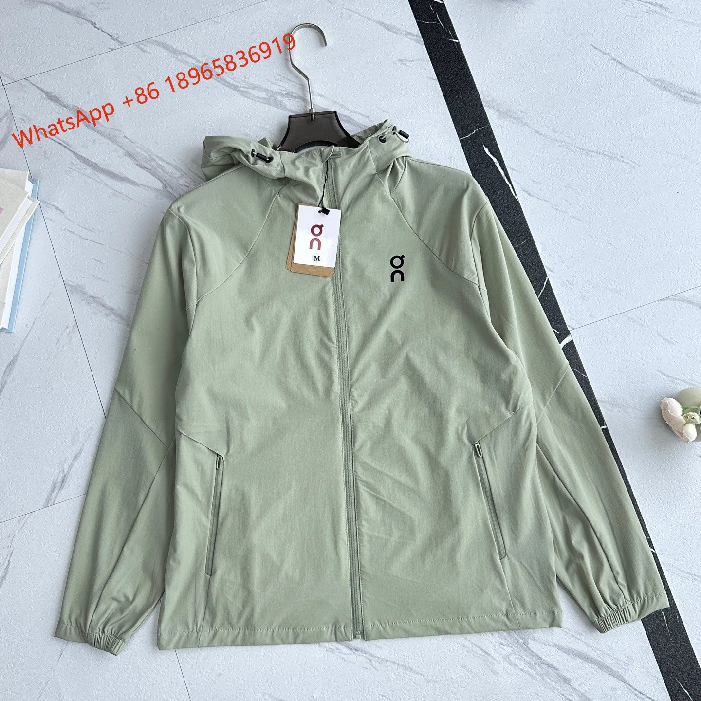 On Jackets Hooded Full-Zip Running Jacket — Light green-1