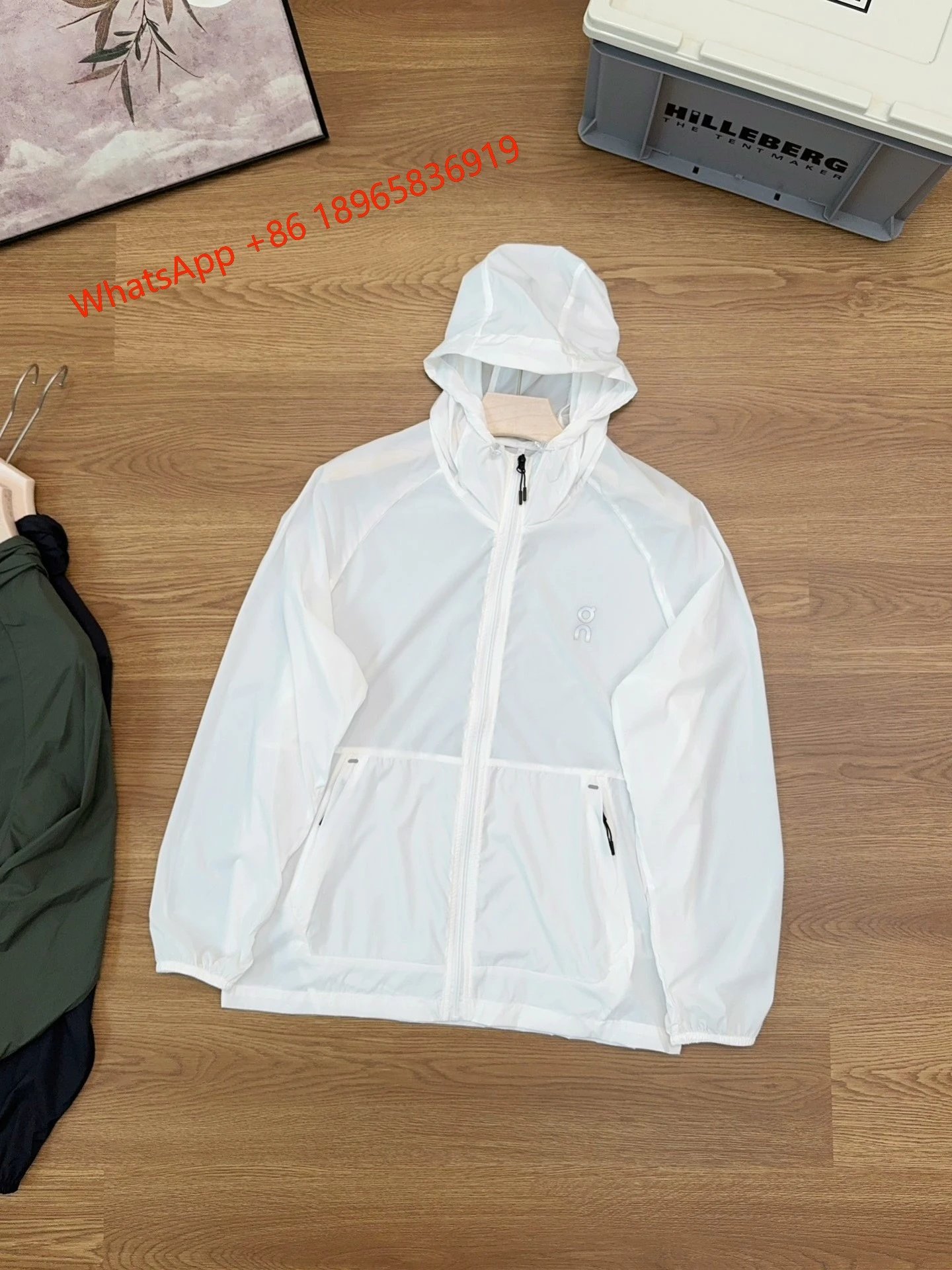 On Jackets Hooded Full-Zip Running Jacket — White-Sunscreen