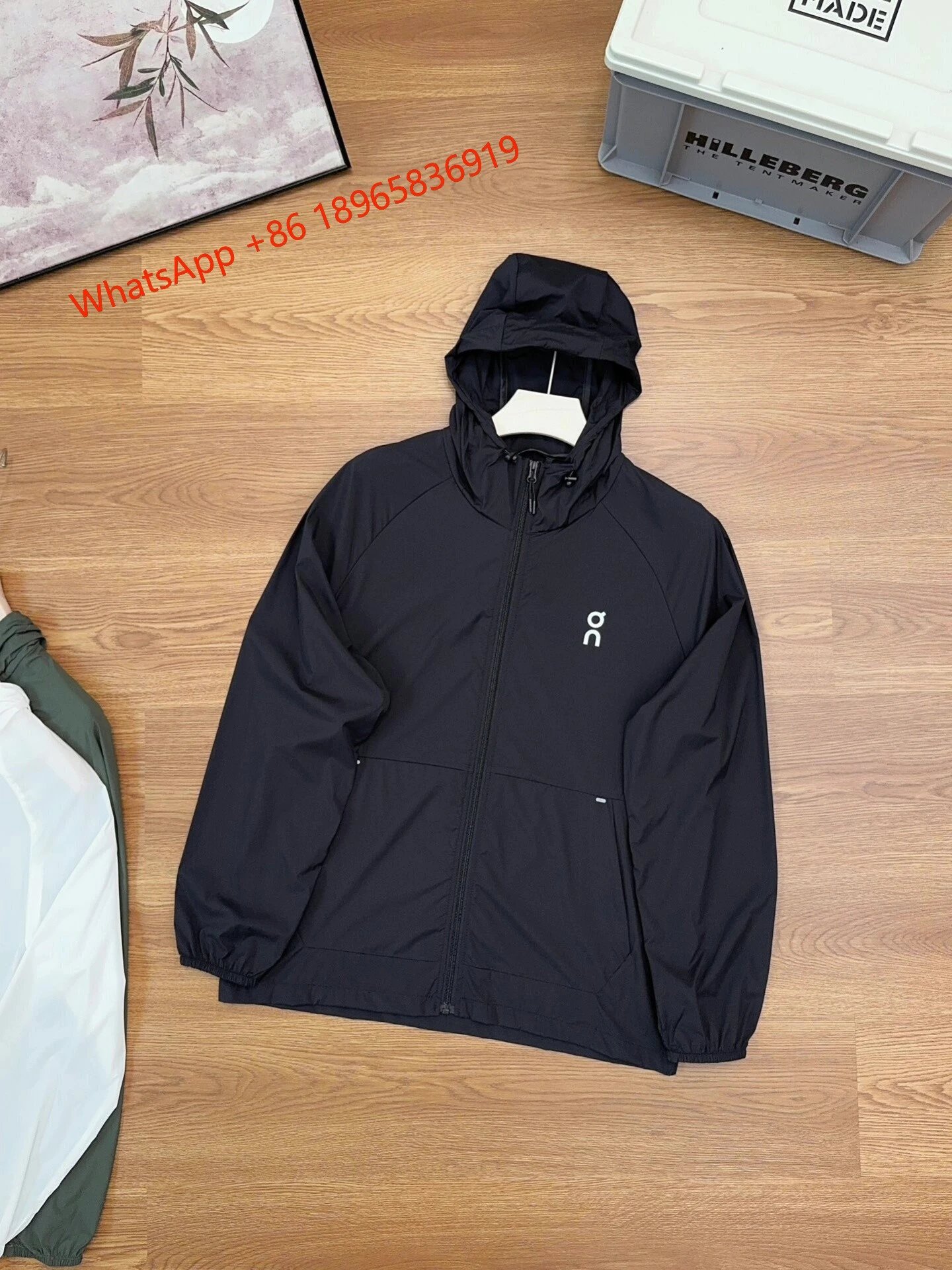 On Jackets Hooded Full-Zip Running Jacket — Black-Sunscreen