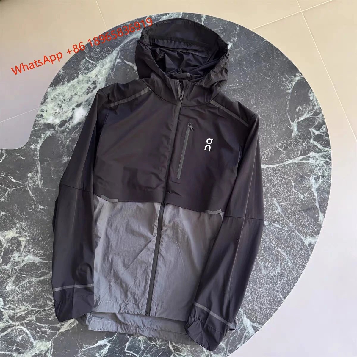 On Jackets Hooded Full-Zip Running Jacket — Black-