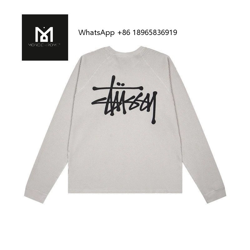 Stüssy Jackets Logo Jacket — Waffle-patterned light gray