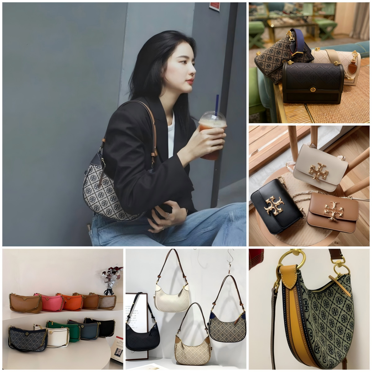 TB high quality chain shoulder bag, handbag for women, commuting single shoulder crossbody chain small square bag