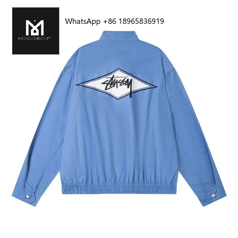 Stüssy Jackets Logo Jacket — XY 803 Classic American Harrington Retro Jacket in Blue