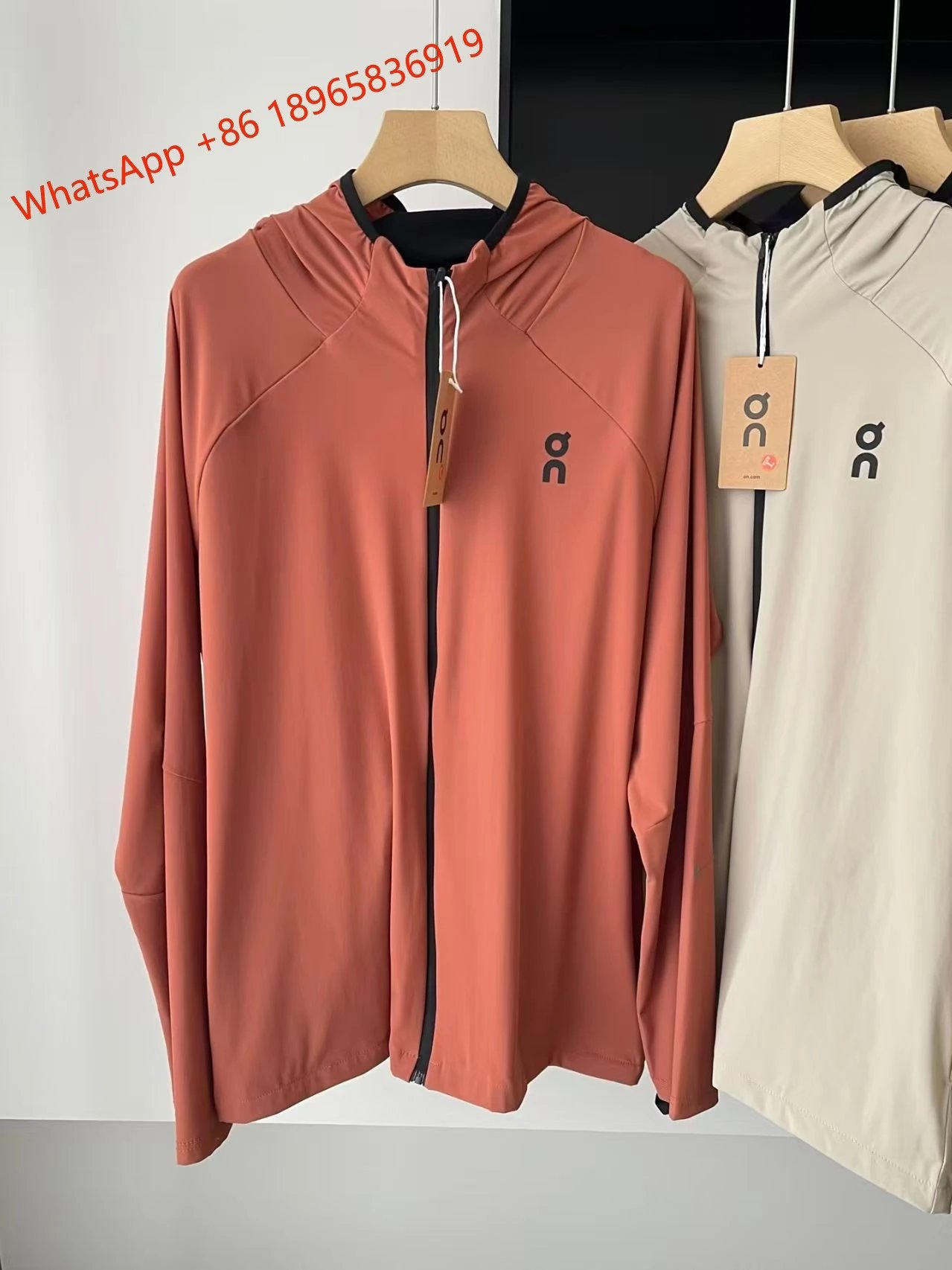On Jackets Hooded Full-Zip Running Jacket — Reddish-brown orange