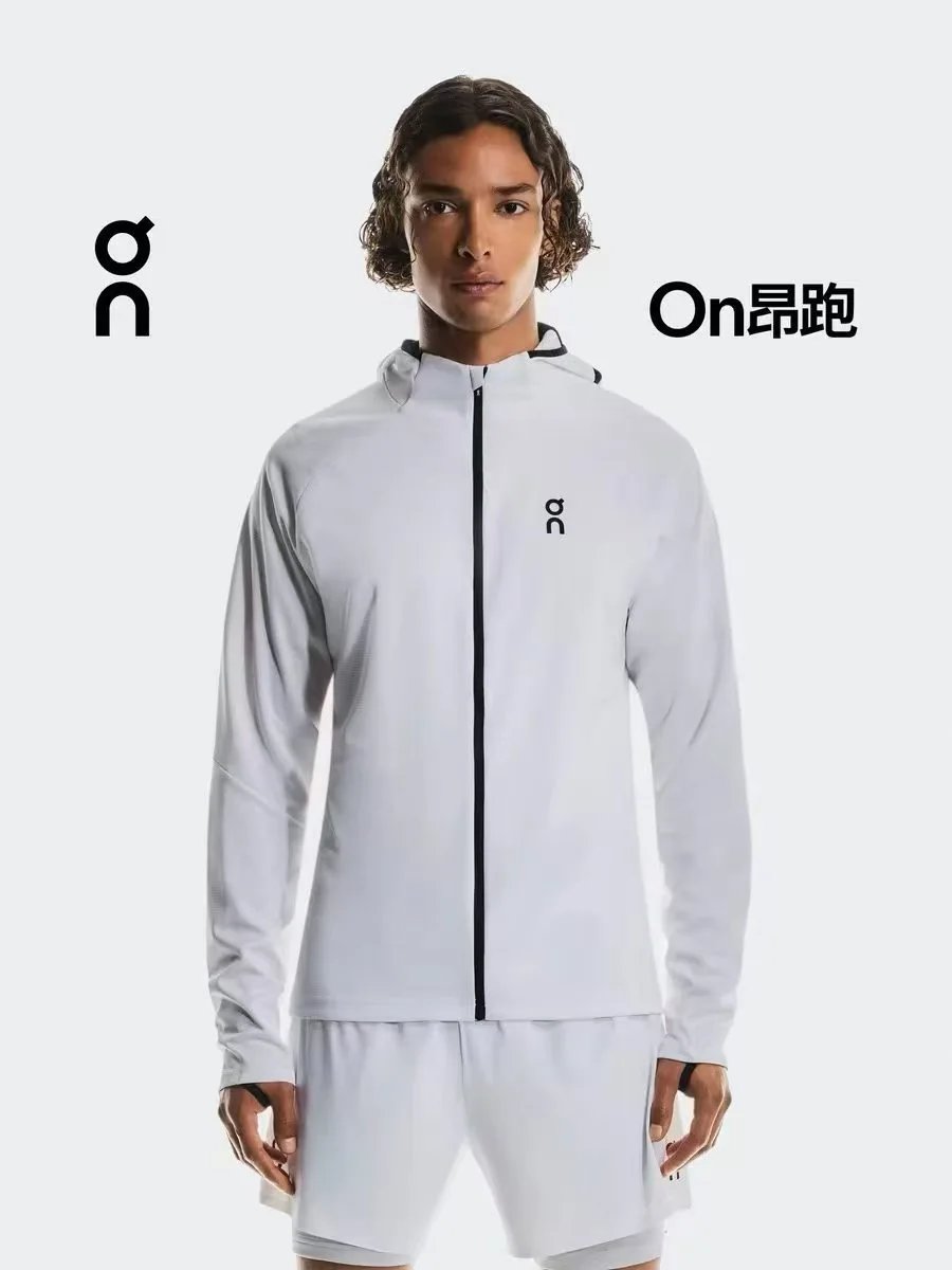 On Jackets Hooded Full-Zip Running Jacket — white