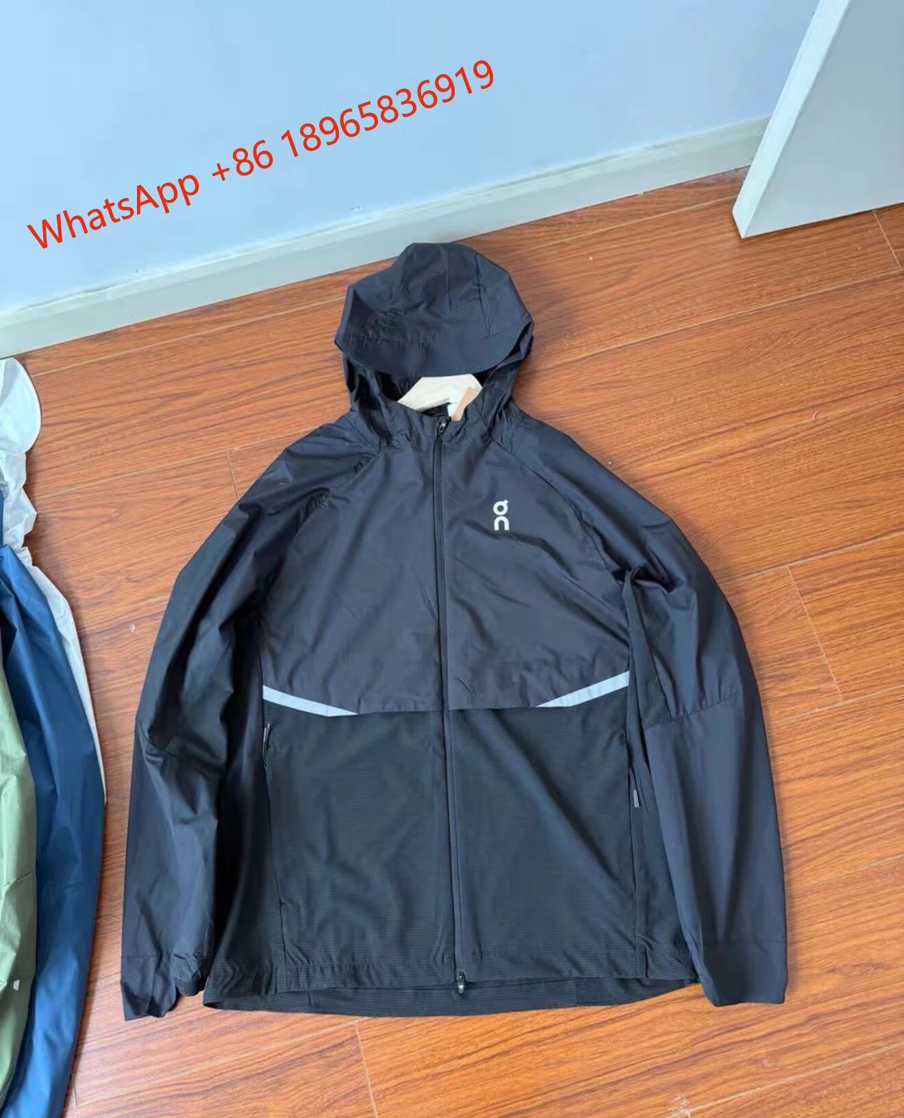 On Jackets Hooded Full-Zip Running Jacket — Black-Top