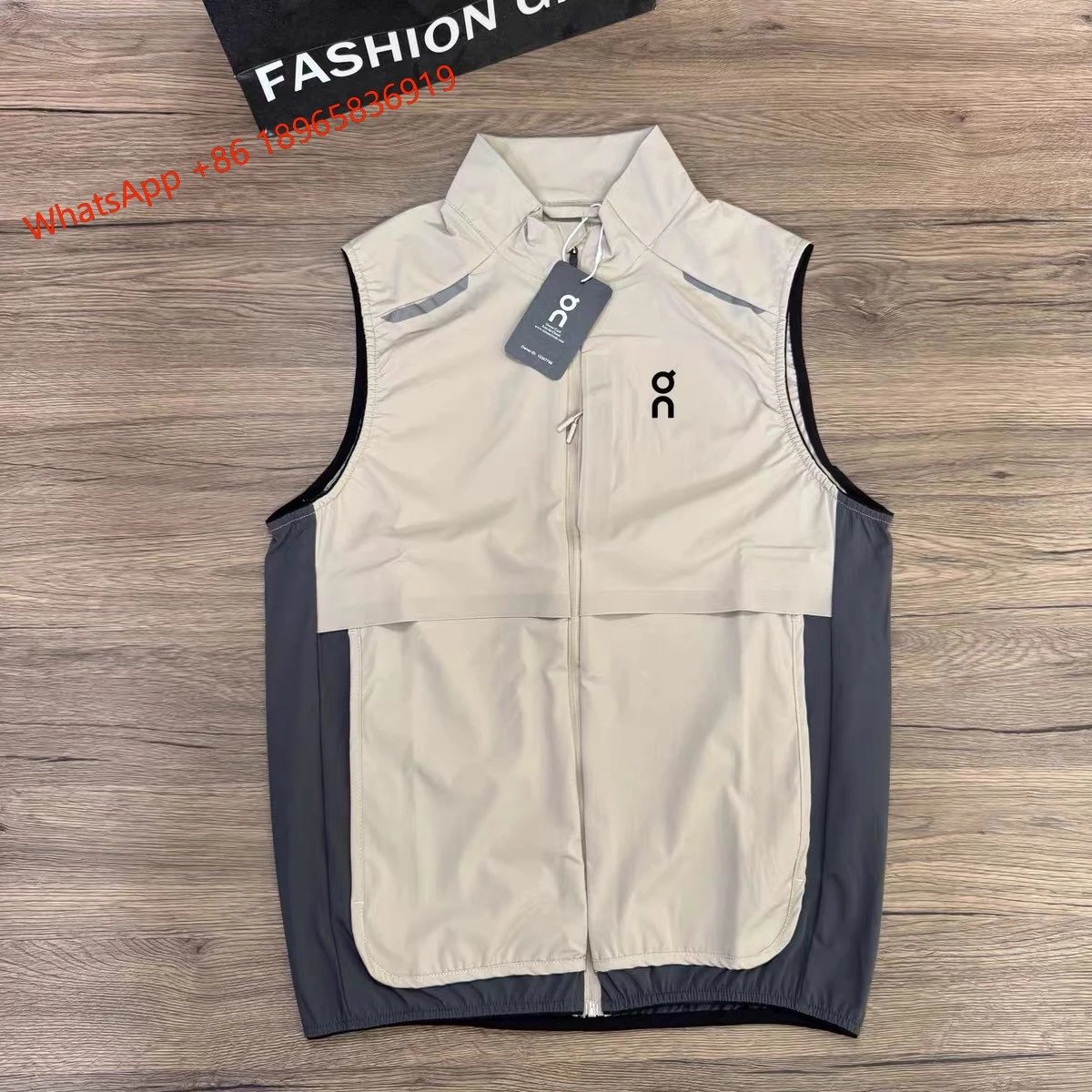 On Jackets Hooded Full-Zip Running Jacket — Sand apricot color