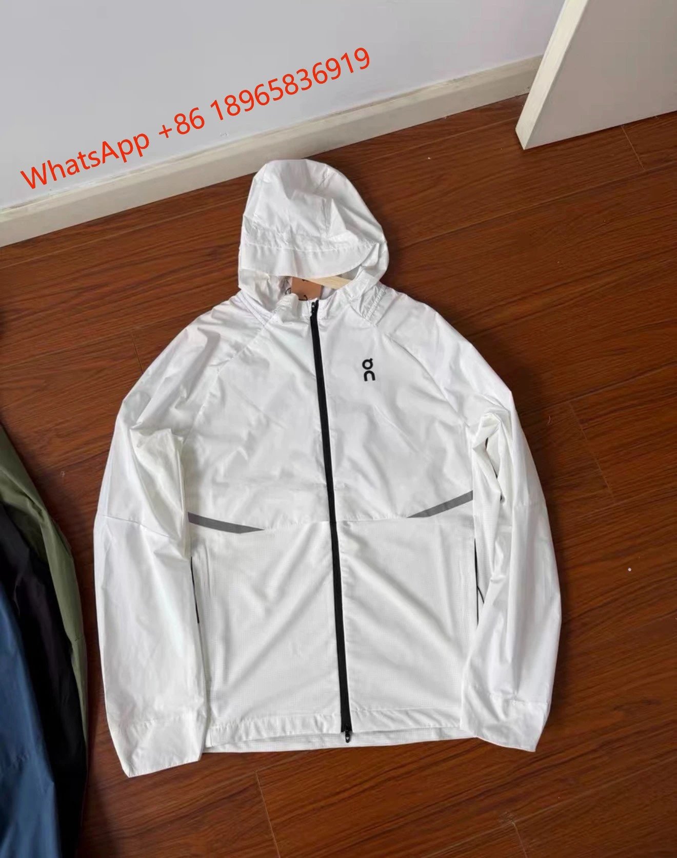 On Jackets Hooded Full-Zip Running Jacket — Pearl White