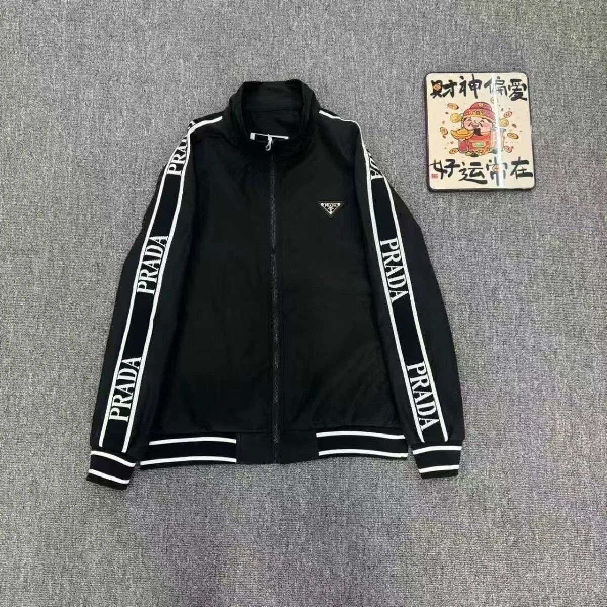 Prada Jackets Hooded Zip Jacket with Triangle Logo — Prada21